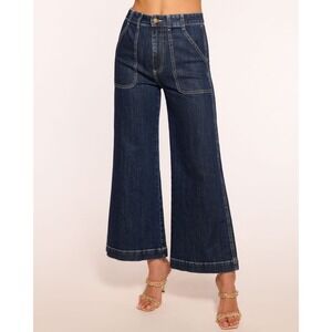 NWOT Ramy Brook‎ Theodora Cropped Wide Leg Dark Wash Denim Jeans 26